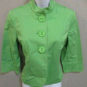 Coldwater Creek Bright Green 3/4 Sleeve Jacket